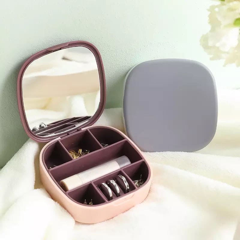 Mini Jewellery Box – Portable Travel Organizer with Mirror