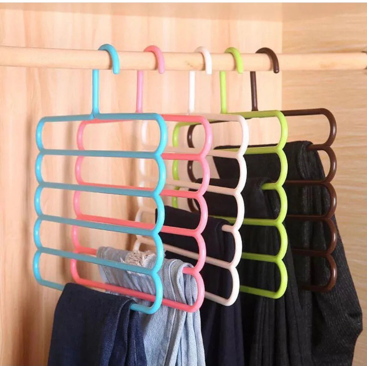 5 Layer Colorful Hanger, Multifunctional Clothes Hanger